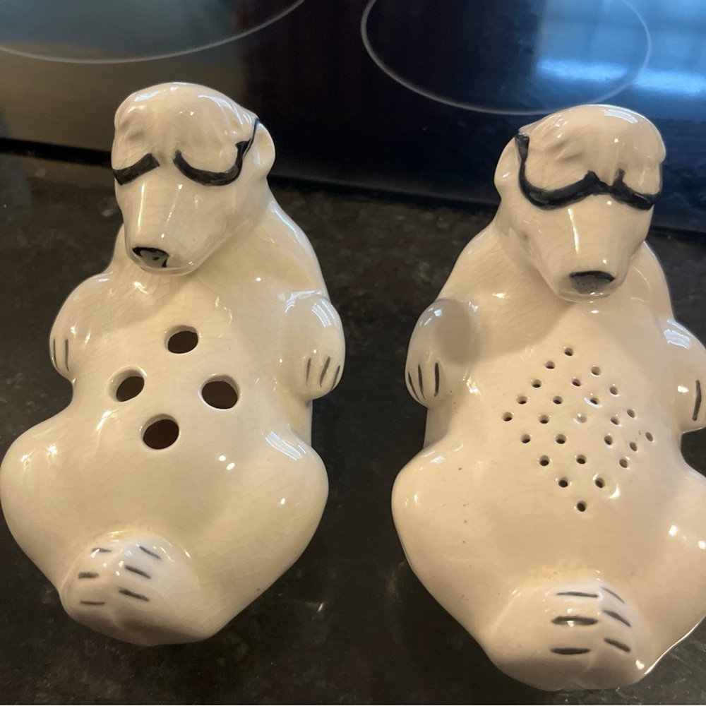 Ceramic Polar Bear Salt and Pepper Shakers - White
